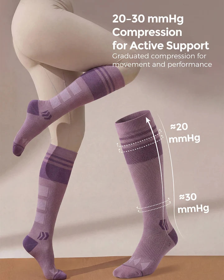 Wide Calf Compression Socks 20-30mmHg - 2 Pairs
